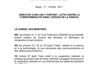 DIRECTIVE UEMOA